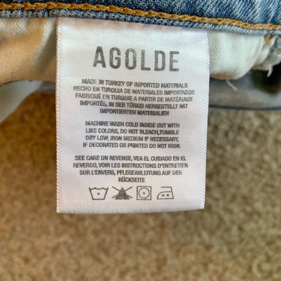 Agolde Riley High Rise Straight Leg Light Wash Jeans - Picture 10 of 11